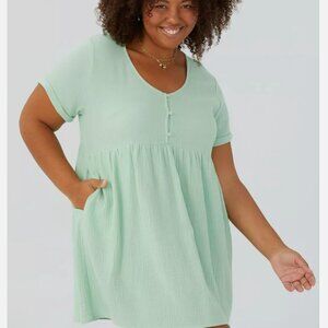 Cotton On Curve Spring Green Bella Dress Pistachio Gelato w/ Pockets NWT